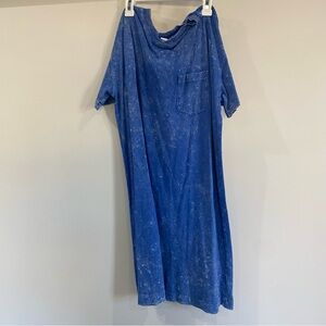 Blue Short Sleeve T-shirt Dress